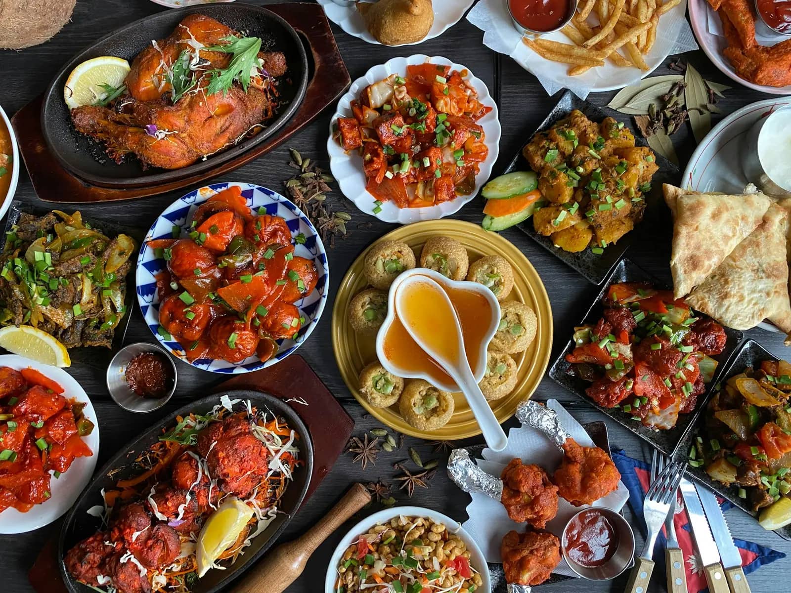 Overhead of a large Indian spread