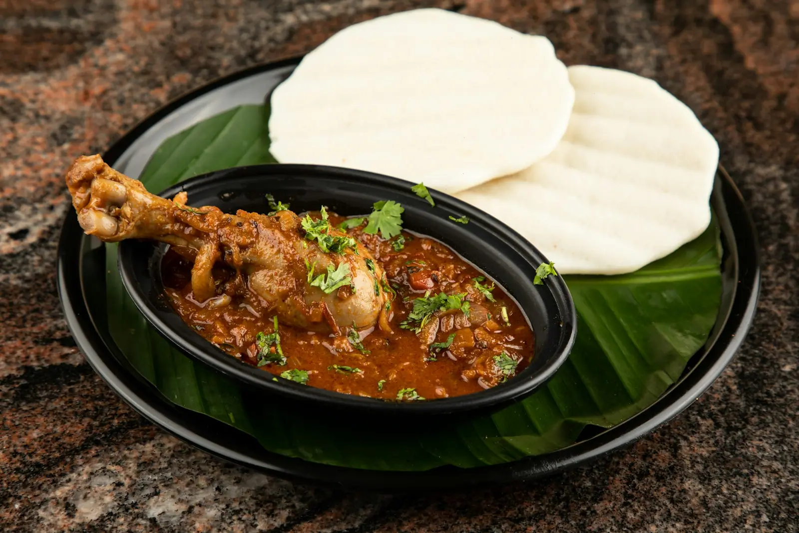 Mutton curry with appam